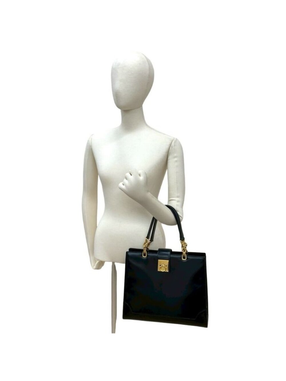 Celine Vintage Logo Ring Calf Leather Handbag - Picture 2 of 11